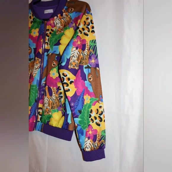 Little Party Dress Purple Animal Print Jacket. Size 12. NWOT. - Picture 7 of 13
